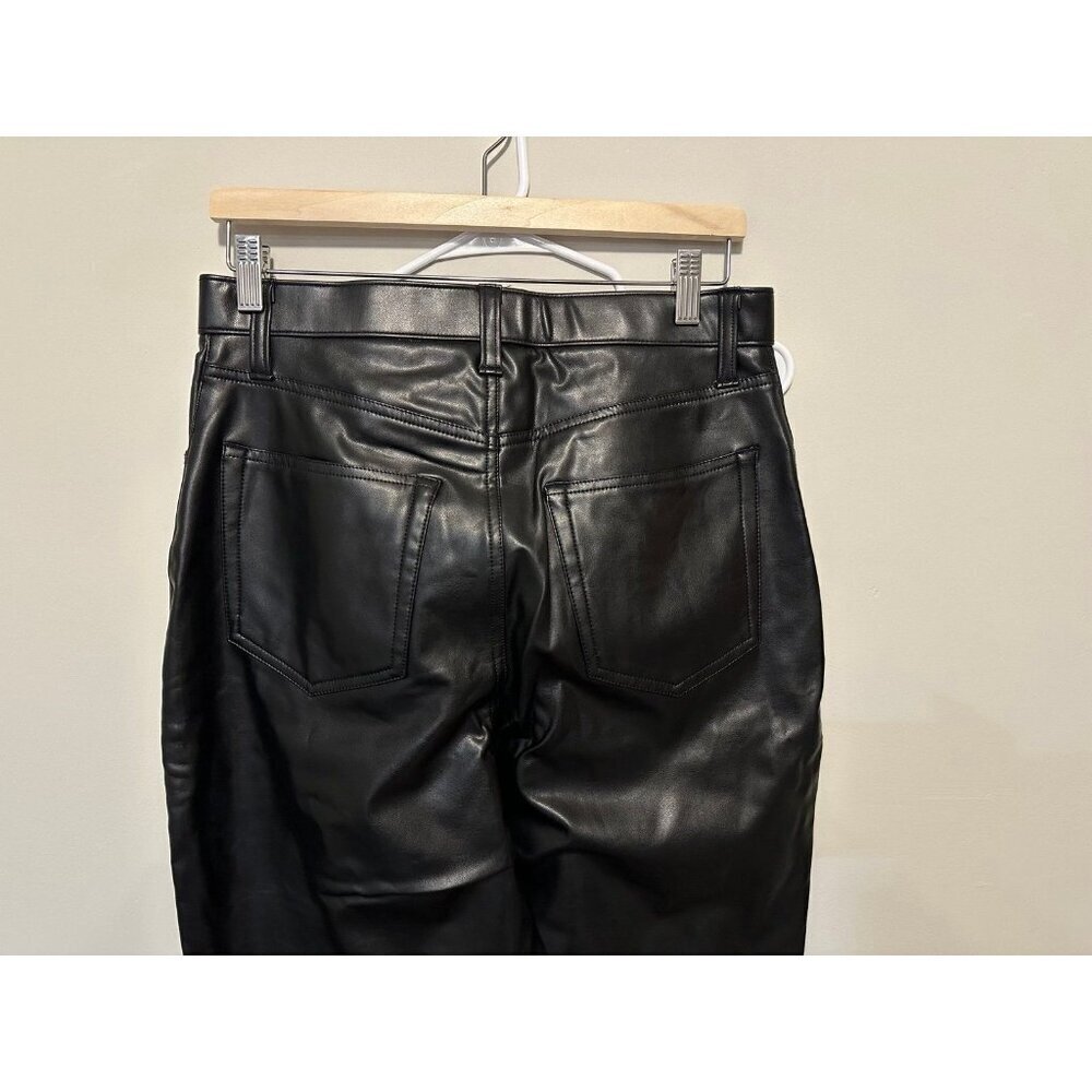 Abercrombie & Fitch Curve Love Vegan Leather 90s Straight Pant Size 30 / 10 - Picture 6 of 12